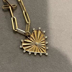 14K YG Diamond Heart Pendant